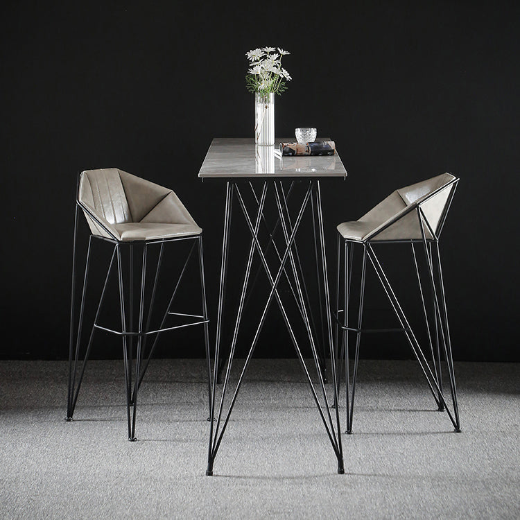 Modern Bar Table Set 1/2/3 Pieces Rectangle Stone Counter Table with High Stools Clearhalo 'Bar Furniture' 'furn' 'furn_home_bar_bar_sets' 'Furniture' 'Home Bars & Bar Sets' 'home_bar_bar_sets' 'Kitchen & Dining Furniture' 5796707