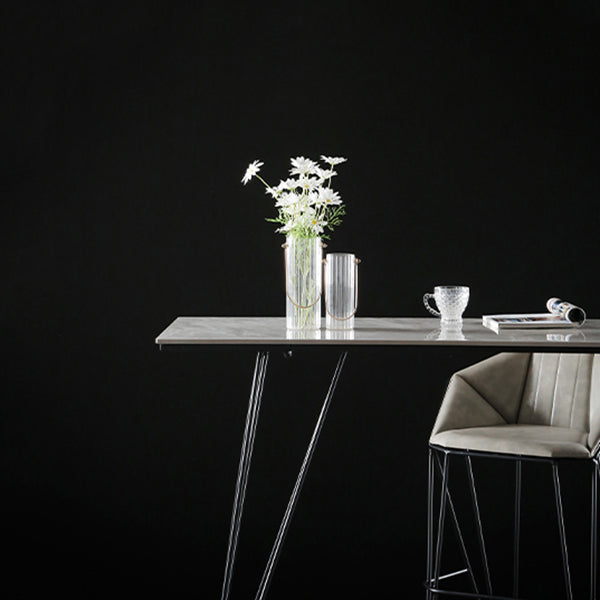Modern Bar Table Set 1/2/3 Pieces Rectangle Stone Counter Table with High Stools Clearhalo 'Bar Furniture' 'furn' 'furn_home_bar_bar_sets' 'Furniture' 'Home Bars & Bar Sets' 'home_bar_bar_sets' 'Kitchen & Dining Furniture' 5796711