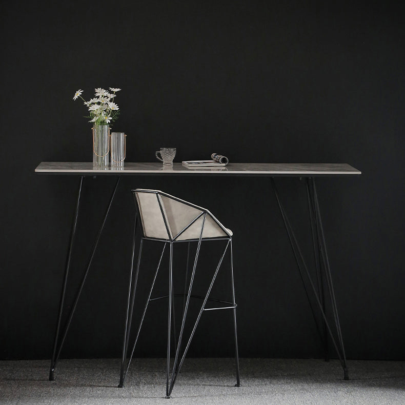 Modern Bar Table Set 1/2/3 Pieces Rectangle Stone Counter Table with High Stools Clearhalo 'Bar Furniture' 'furn' 'furn_home_bar_bar_sets' 'Furniture' 'Home Bars & Bar Sets' 'home_bar_bar_sets' 'Kitchen & Dining Furniture' 5796715