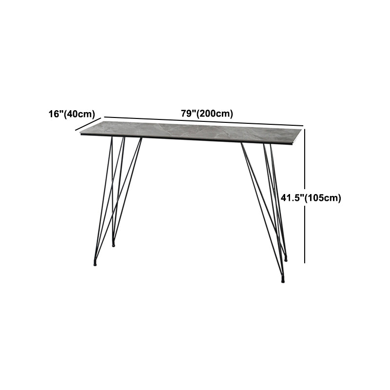 Modern Bar Table Set 1/2/3 Pieces Rectangle Stone Counter Table with High Stools Clearhalo 'Bar Furniture' 'furn' 'furn_home_bar_bar_sets' 'Furniture' 'Home Bars & Bar Sets' 'home_bar_bar_sets' 'Kitchen & Dining Furniture' 5796724