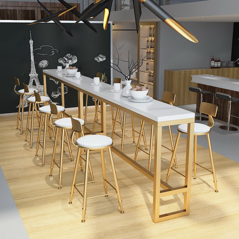 Glam Bar Table Set 1/4 Pieces Rectangle Wood Counter Table with High Stools Clearhalo 'Bar Furniture' 'furn' 'furn_home_bar_bar_sets' 'Furniture' 'Home Bars & Bar Sets' 'home_bar_bar_sets' 'Kitchen & Dining Furniture' 5796730