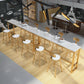 Glam Bar Table Set 1/4 Pieces Rectangle Wood Counter Table with High Stools Clearhalo 'Bar Furniture' 'furn' 'furn_home_bar_bar_sets' 'Furniture' 'Home Bars & Bar Sets' 'home_bar_bar_sets' 'Kitchen & Dining Furniture' 5796731