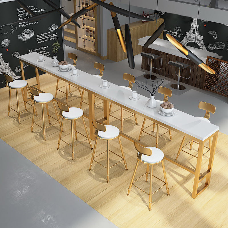 Glam Bar Table Set 1/4 Pieces Rectangle Wood Counter Table with High Stools Clearhalo 'Bar Furniture' 'furn' 'furn_home_bar_bar_sets' 'Furniture' 'Home Bars & Bar Sets' 'home_bar_bar_sets' 'Kitchen & Dining Furniture' 5796731