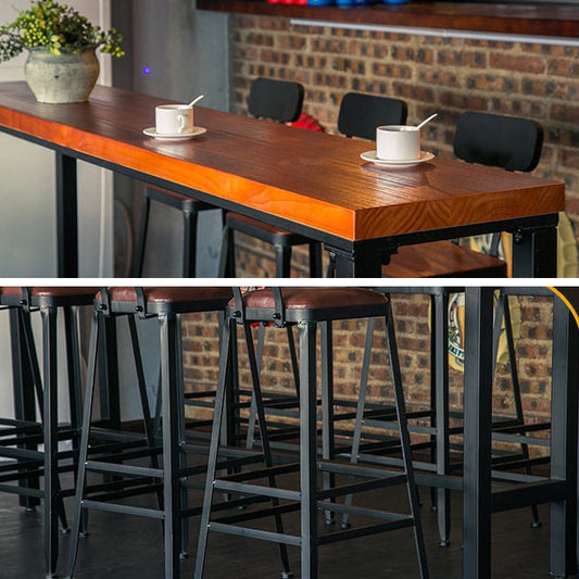 Industrielle 1/9 Stücke Tisch Set Rechteck Kiefernholzschalter mit Stühlen