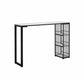 Modern 1/3 Pieces Bar Table Set Rectangle Stone Counter Table with High Stools for Cafe White-Black 71"L x 16"W Clearhalo 'Bar Furniture' 'furn' 'furn_home_bar_bar_sets' 'Furniture' 'Home Bars & Bar Sets' 'home_bar_bar_sets' 'Kitchen & Dining Furniture' 5796799