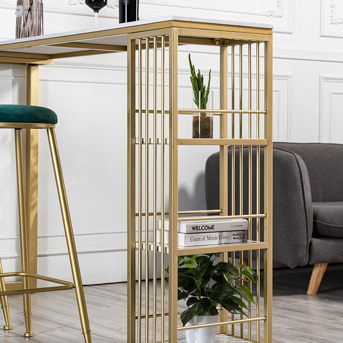 Modern 1/3 Pieces Bar Table Set Rectangle Stone Counter Table with High Stools for Cafe Clearhalo 'Bar Furniture' 'furn' 'furn_home_bar_bar_sets' 'Furniture' 'Home Bars & Bar Sets' 'home_bar_bar_sets' 'Kitchen & Dining Furniture' 5796811