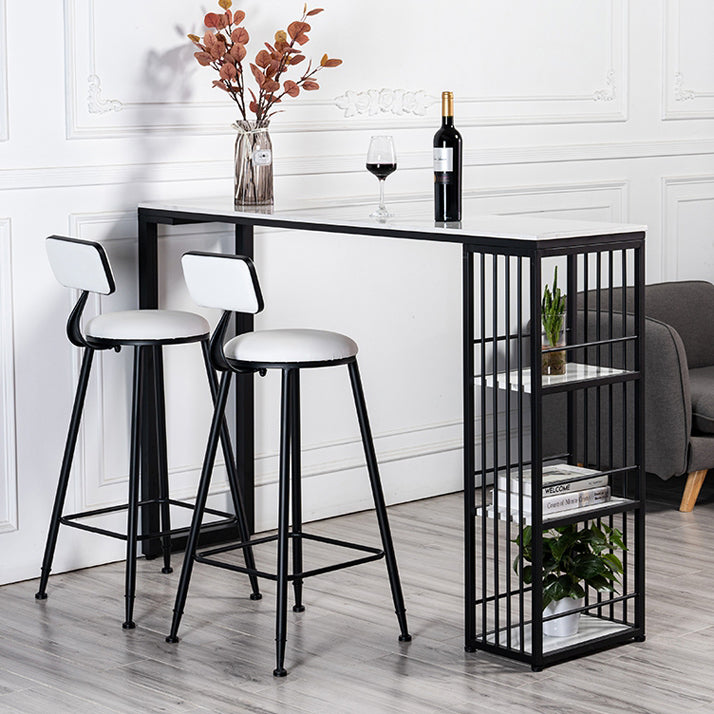 Modern 1/3 Pieces Bar Table Set Rectangle Stone Counter Table with High Stools for Cafe Clearhalo 'Bar Furniture' 'furn' 'furn_home_bar_bar_sets' 'Furniture' 'Home Bars & Bar Sets' 'home_bar_bar_sets' 'Kitchen & Dining Furniture' 5796815