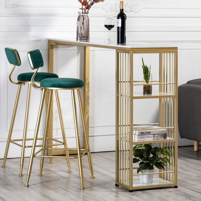 Modern 1/3 Pieces Bar Table Set Rectangle Stone Counter Table with High Stools for Cafe Clearhalo 'Bar Furniture' 'furn' 'furn_home_bar_bar_sets' 'Furniture' 'Home Bars & Bar Sets' 'home_bar_bar_sets' 'Kitchen & Dining Furniture' 5796817