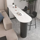 Modern 1/3 Pieces Bar Table Set Stone Counter Table with High Stools for Dining Room