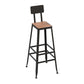 Ensemble de Table de Bar moderne 1/5 pièces, Table de comptoir rectangulaire en plastique et bois avec tabourets hauts