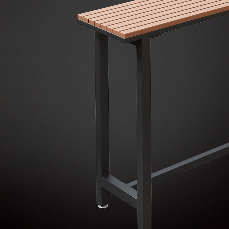 Ensemble de Table de Bar moderne 1/5 pièces, Table de comptoir rectangulaire en plastique et bois avec tabourets hauts