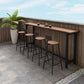 Ensemble de Table de Bar moderne 1/5 pièces, Table de comptoir rectangulaire en plastique et bois avec tabourets hauts