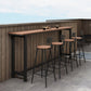 Ensemble de Table de Bar moderne 1/5 pièces, Table de comptoir rectangulaire en plastique et bois avec tabourets hauts
