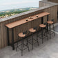 Ensemble de Table de Bar moderne 1/5 pièces, Table de comptoir rectangulaire en plastique et bois avec tabourets hauts