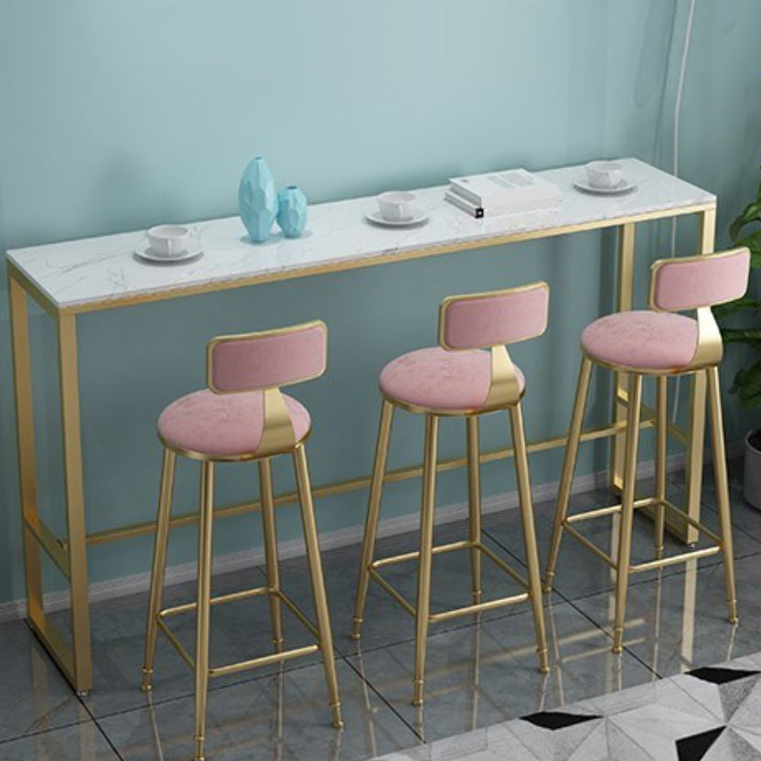 Glam 1/4/7 Pieces Bar Table Set Rectangle Stone Counter Table with High Stools for Cafe Clearhalo 'Bar Furniture' 'furn' 'furn_home_bar_bar_sets' 'Furniture' 'Home Bars & Bar Sets' 'home_bar_bar_sets' 'Kitchen & Dining Furniture' 5796878