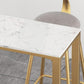 Glam 1/4/7 Pieces Bar Table Set Rectangle Stone Counter Table with High Stools for Cafe Clearhalo 'Bar Furniture' 'furn' 'furn_home_bar_bar_sets' 'Furniture' 'Home Bars & Bar Sets' 'home_bar_bar_sets' 'Kitchen & Dining Furniture' 5796880