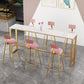 Glam 1/4/7 Pieces Bar Table Set Rectangle Stone Counter Table with High Stools for Cafe Clearhalo 'Bar Furniture' 'furn' 'furn_home_bar_bar_sets' 'Furniture' 'Home Bars & Bar Sets' 'home_bar_bar_sets' 'Kitchen & Dining Furniture' 5796887
