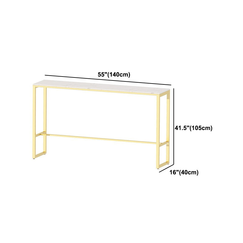 Glam 1/4/7 Pieces Bar Table Set Rectangle Stone Counter Table with High Stools for Cafe Clearhalo 'Bar Furniture' 'furn' 'furn_home_bar_bar_sets' 'Furniture' 'Home Bars & Bar Sets' 'home_bar_bar_sets' 'Kitchen & Dining Furniture' 5796890