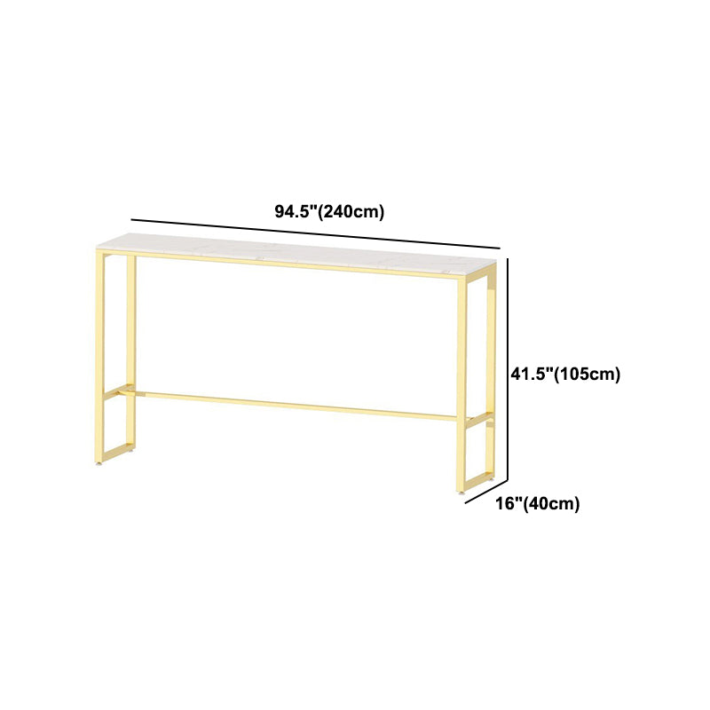 Glam 1/4/7 Pieces Bar Table Set Rectangle Stone Counter Table with High Stools for Cafe Clearhalo 'Bar Furniture' 'furn' 'furn_home_bar_bar_sets' 'Furniture' 'Home Bars & Bar Sets' 'home_bar_bar_sets' 'Kitchen & Dining Furniture' 5796895