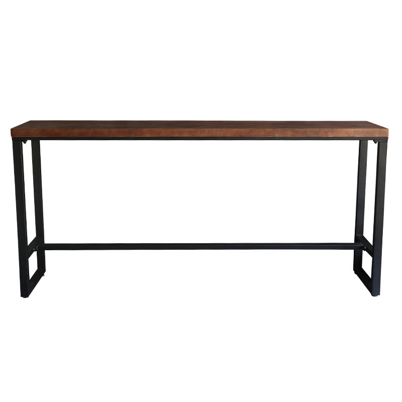 Ensemble de Table de Bar industriel 1/6 pièces, Table de comptoir rectangulaire en bois de pin avec tabourets hauts