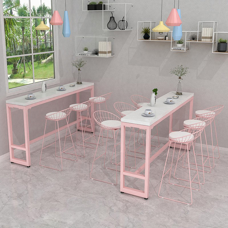 Ensemble de Table de Bar moderne 1/5 pièces, Table de comptoir en pierre rectangulaire avec tabourets hauts pour café