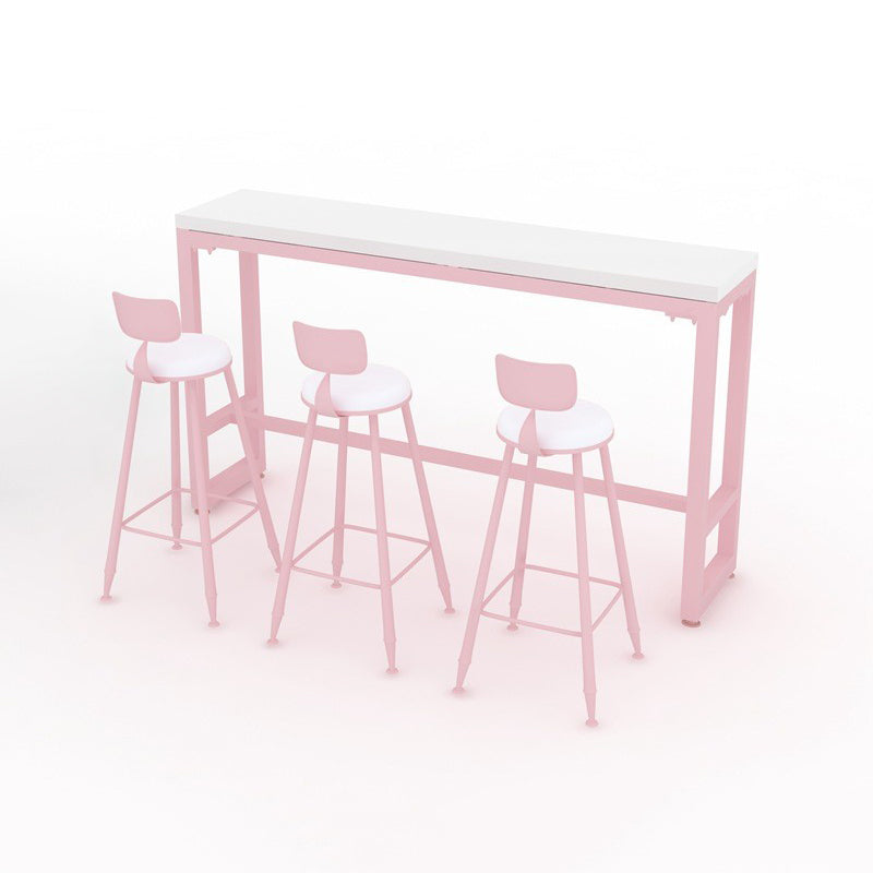 Ensemble de Table de Bar moderne 1/5 pièces, Table de comptoir en pierre rectangulaire avec tabourets hauts pour café
