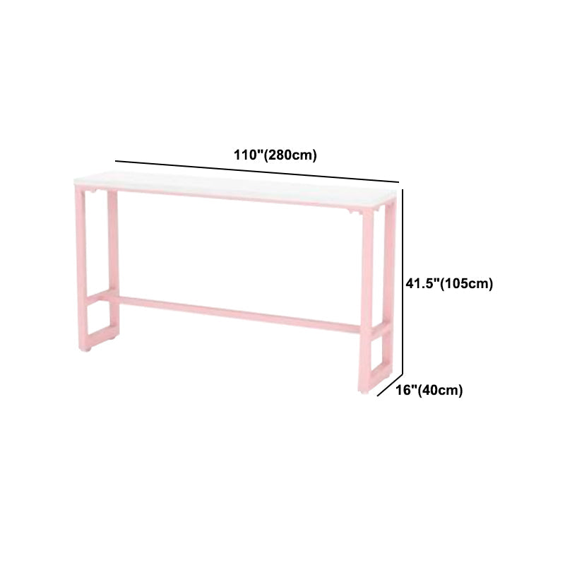 Ensemble de Table de Bar moderne 1/5 pièces, Table de comptoir en pierre rectangulaire avec tabourets hauts pour café