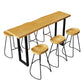 Industrial 1/4 Pieces Bar Table Set Rectangle Pine Wood Counter Table with High Stools Clearhalo 'Bar Furniture' 'furn' 'furn_home_bar_bar_sets' 'Furniture' 'Home Bars & Bar Sets' 'home_bar_bar_sets' 'Kitchen & Dining Furniture' 5796951