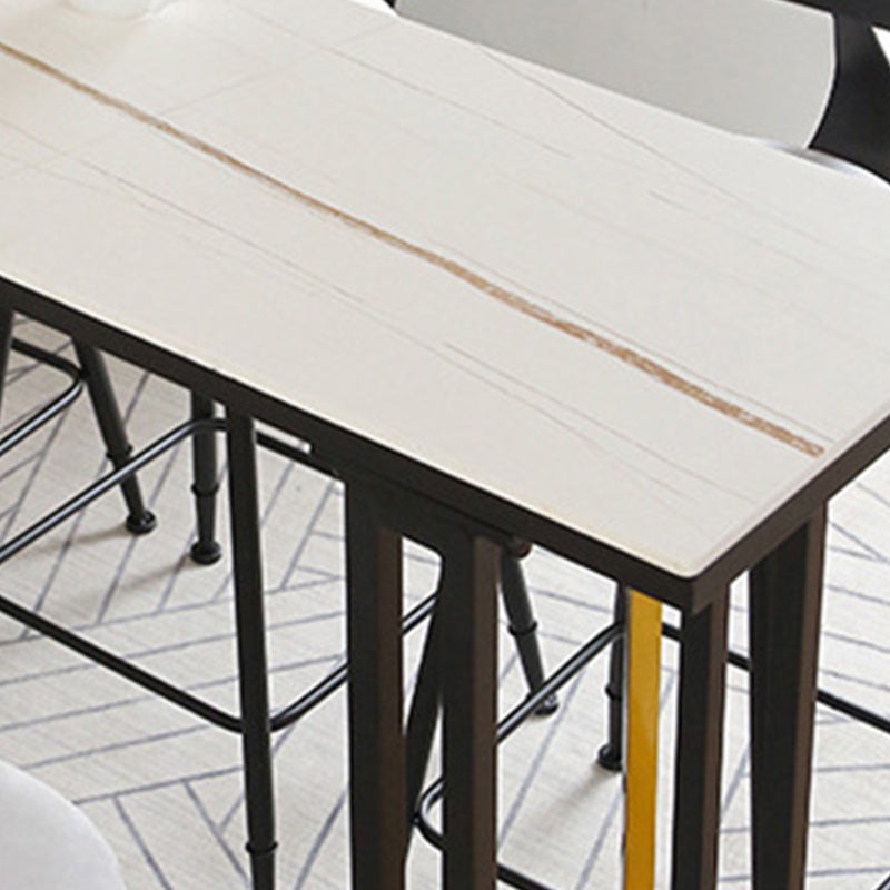 Industrial 1/2/4/7 Pieces Bar Table Set Rectangle Bar Table with High Stools Clearhalo 'Bar Furniture' 'furn' 'furn_home_bar_bar_sets' 'Furniture' 'Home Bars & Bar Sets' 'home_bar_bar_sets' 'Kitchen & Dining Furniture' 5796971