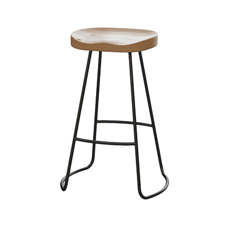 1/6/11 Pieces Modern Rectangle Pub Table Set Wooden Counter Table with Backless Stools Black 30"H Stool (Single) Clearhalo 'Bar Furniture' 'furn' 'furn_home_bar_bar_sets' 'Furniture' 'Home Bars & Bar Sets' 'home_bar_bar_sets' 'Kitchen & Dining Furniture' 5797023