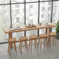 1/6/11 Pieces Modern Rectangle Pub Table Set Wooden Counter Table with Backless Stools 6 Pieces: Table, 5 Wood Stools Clearhalo 'Bar Furniture' 'furn' 'furn_home_bar_bar_sets' 'Furniture' 'Home Bars & Bar Sets' 'home_bar_bar_sets' 'Kitchen & Dining Furniture' 5797024