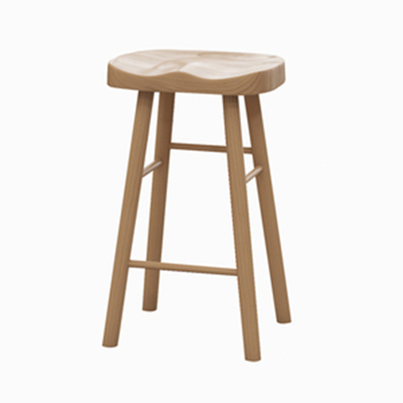 1/6/11 Pieces Modern Rectangle Pub Table Set Wooden Counter Table with Backless Stools Wood 30"H Stool (Single) Clearhalo 'Bar Furniture' 'furn' 'furn_home_bar_bar_sets' 'Furniture' 'Home Bars & Bar Sets' 'home_bar_bar_sets' 'Kitchen & Dining Furniture' 5797025