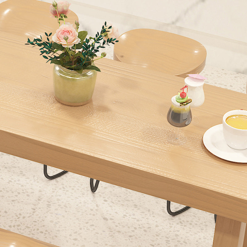 1/6/11 Pieces Modern Rectangle Pub Table Set Wooden Counter Table with Backless Stools Clearhalo 'Bar Furniture' 'furn' 'furn_home_bar_bar_sets' 'Furniture' 'Home Bars & Bar Sets' 'home_bar_bar_sets' 'Kitchen & Dining Furniture' 5797029