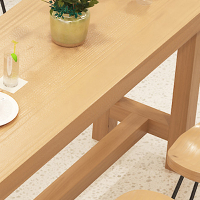 1/6/11 Pieces Modern Rectangle Pub Table Set Wooden Counter Table with Backless Stools Clearhalo 'Bar Furniture' 'furn' 'furn_home_bar_bar_sets' 'Furniture' 'Home Bars & Bar Sets' 'home_bar_bar_sets' 'Kitchen & Dining Furniture' 5797031