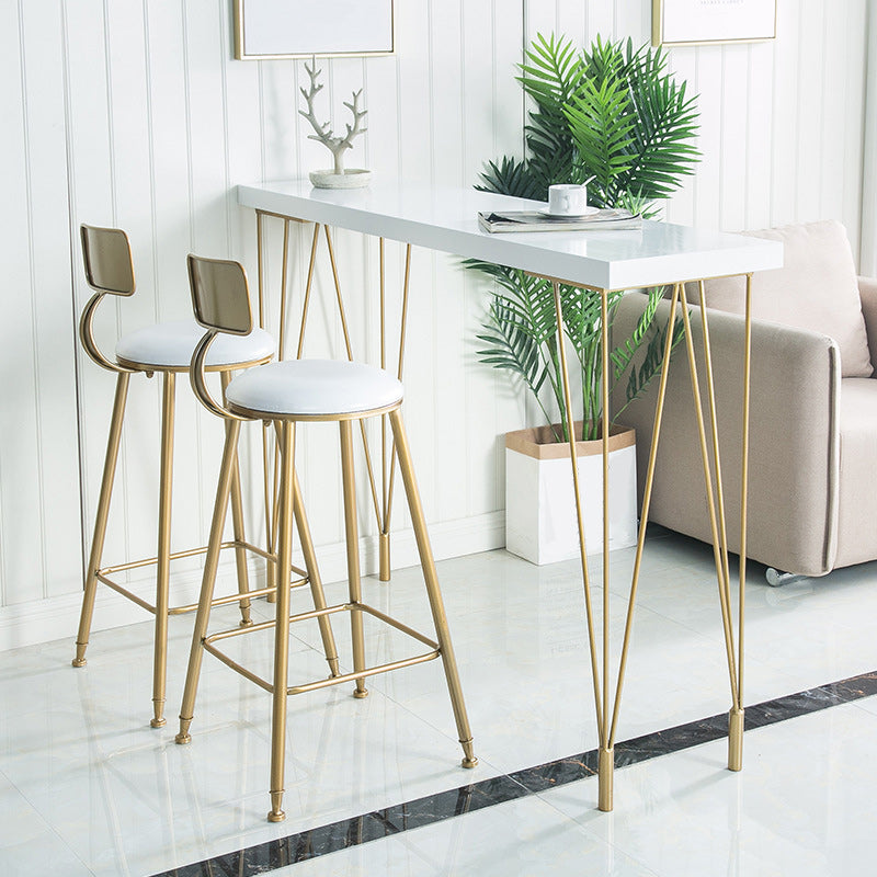 Glam Style 1/2/3 Pieces Bar Table Set Rectangle Bar Table with High Stools Clearhalo 'Bar Furniture' 'furn' 'furn_home_bar_bar_sets' 'Furniture' 'Home Bars & Bar Sets' 'home_bar_bar_sets' 'Kitchen & Dining Furniture' 5797043