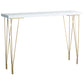 Glam Style 1/2/3 Pieces Bar Table Set Rectangle Bar Table with High Stools White 71"L x 16"W Clearhalo 'Bar Furniture' 'furn' 'furn_home_bar_bar_sets' 'Furniture' 'Home Bars & Bar Sets' 'home_bar_bar_sets' 'Kitchen & Dining Furniture' 5797048