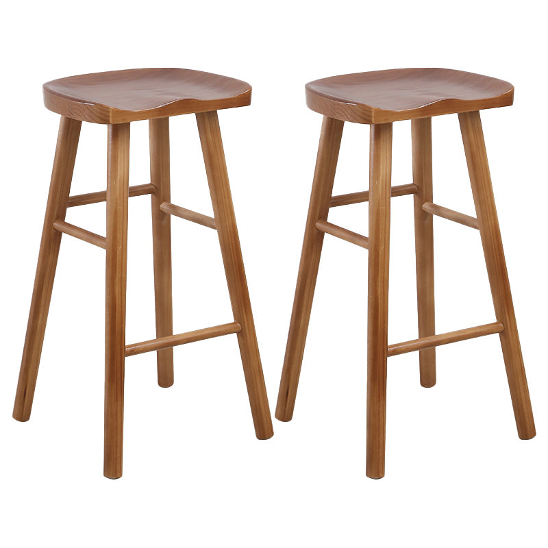 Modern Bar Table Set 1/2/4/5 Pieces Rectangle Bar Table with Wooden High Stools Brown 30"H Stools (Set of 2) Clearhalo 'Bar Furniture' 'furn' 'furn_home_bar_bar_sets' 'Furniture' 'Home Bars & Bar Sets' 'home_bar_bar_sets' 'Kitchen & Dining Furniture' 5797057