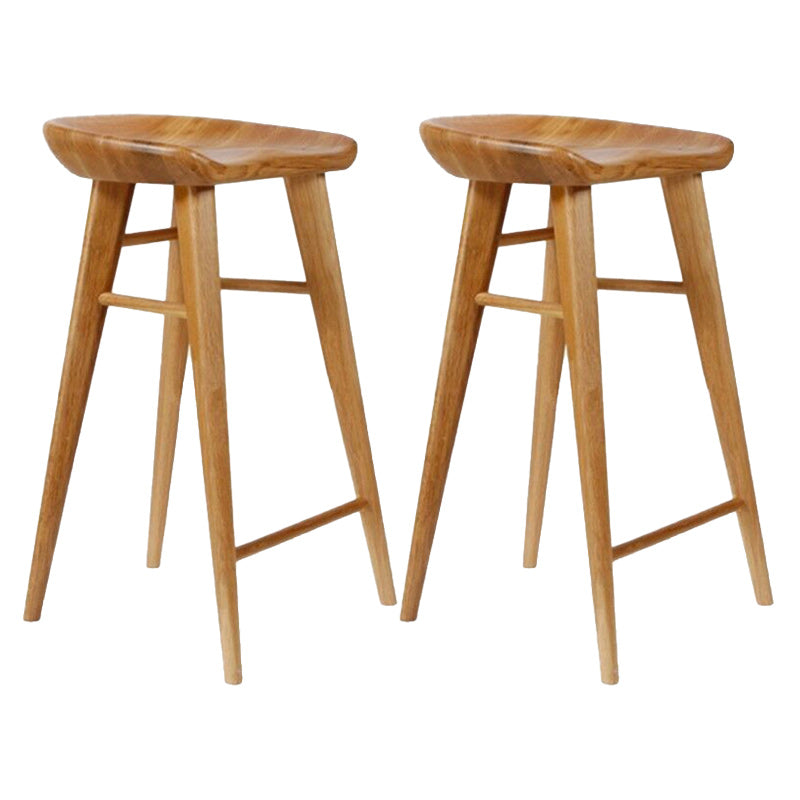 Modern Rectangular Pub Table Set 1/2/3 Pieces Wooden Counter Table with Backless Stools Natural 29.5"H Stool (Set of 2) Clearhalo 'Bar Furniture' 'furn' 'furn_home_bar_bar_sets' 'Furniture' 'Home Bars & Bar Sets' 'home_bar_bar_sets' 'Kitchen & Dining Furniture' 5797166