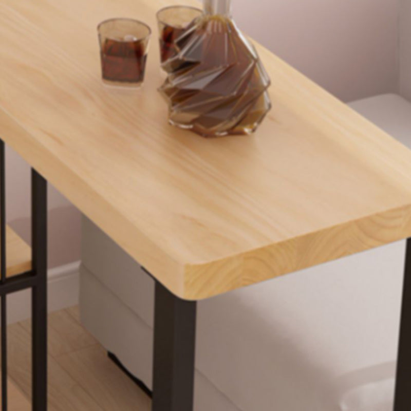Ensemble de table de bistro rectangulaire moderne, 1/3 pièces, comptoir en bois avec tabourets hauts
