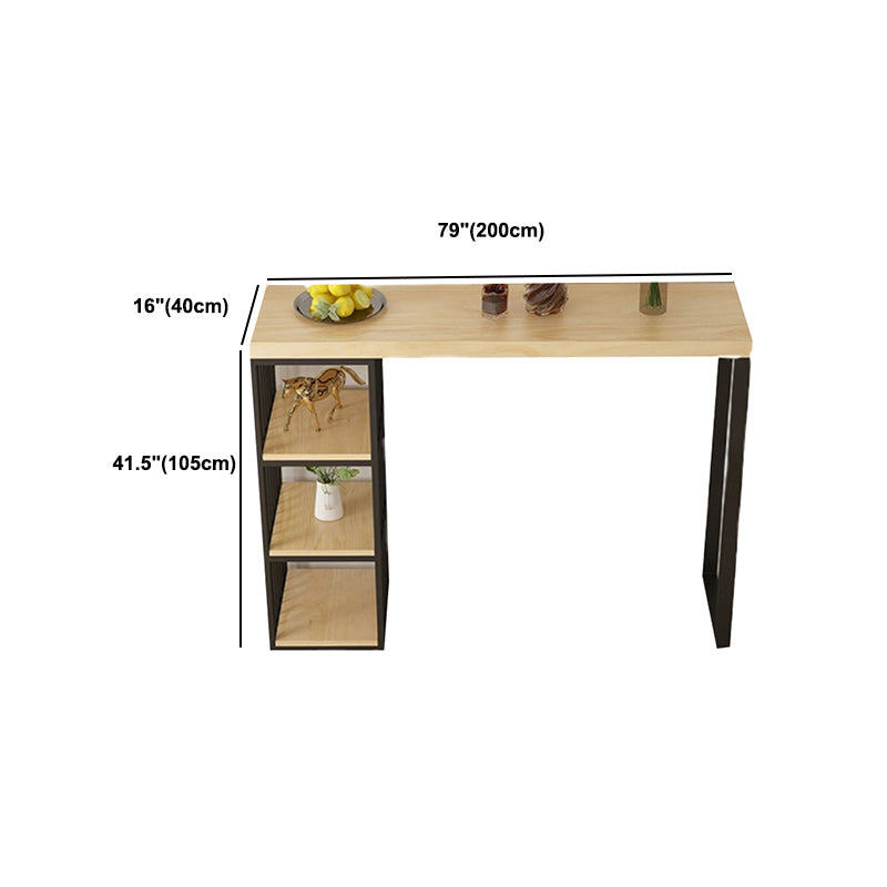 Ensemble de table de bistro rectangulaire moderne, 1/3 pièces, comptoir en bois avec tabourets hauts
