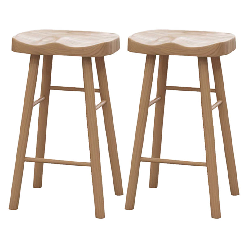 1/4 Pieces Modern Rectangular Pub Table Set Wooden Counter Table with Backless Stools Wood 30"H Stools (Set of 2) Clearhalo 'Bar Furniture' 'furn' 'furn_home_bar_bar_sets' 'Furniture' 'Home Bars & Bar Sets' 'home_bar_bar_sets' 'Kitchen & Dining Furniture' 5797228