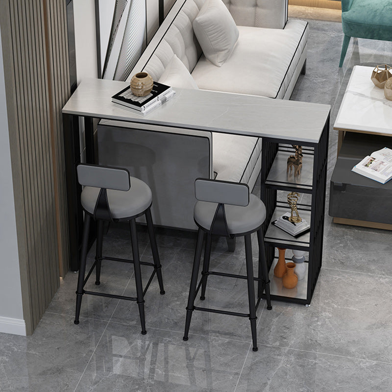 Modern 1/3 Pieces Bar Table Set Rectangle Stone Counter Table with Stools for Living Room Clearhalo 'Bar Furniture' 'furn' 'furn_home_bar_bar_sets' 'Furniture' 'Home Bars & Bar Sets' 'home_bar_bar_sets' 'Kitchen & Dining Furniture' 5797250