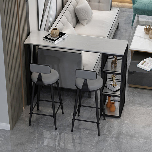 Modern 1/3 Pieces Bar Table Set Rectangle Stone Counter Table with Stools for Living Room Clearhalo 'Bar Furniture' 'furn' 'furn_home_bar_bar_sets' 'Furniture' 'Home Bars & Bar Sets' 'home_bar_bar_sets' 'Kitchen & Dining Furniture' 5797250