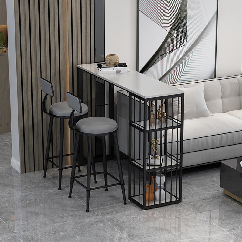 Modern 1/3 Pieces Bar Table Set Rectangle Stone Counter Table with Stools for Living Room Clearhalo 'Bar Furniture' 'furn' 'furn_home_bar_bar_sets' 'Furniture' 'Home Bars & Bar Sets' 'home_bar_bar_sets' 'Kitchen & Dining Furniture' 5797252