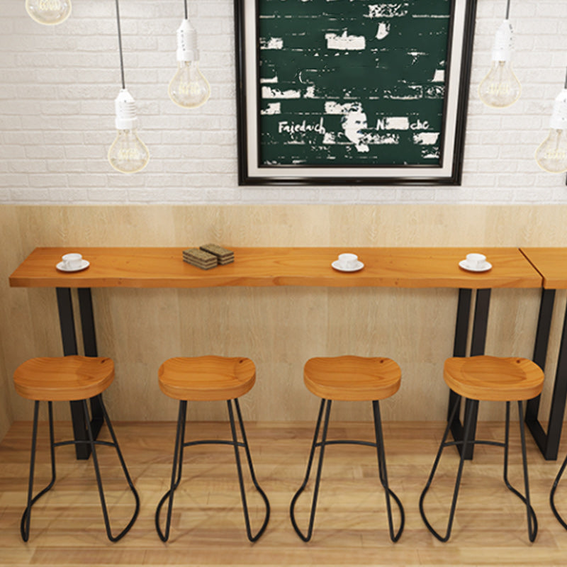 Juego de mesa de Pub rectangular Industrial de 1/5/7 piezas, mesa de mostrador de madera con taburetes sin respaldo