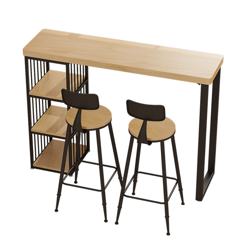 Modern Rectangular 1/3 Pieces Pub Table Set Wooden Counter Table with High Stools Clearhalo 'Bar Furniture' 'furn' 'furn_home_bar_bar_sets' 'Furniture' 'Home Bars & Bar Sets' 'home_bar_bar_sets' 'Kitchen & Dining Furniture' 5797312