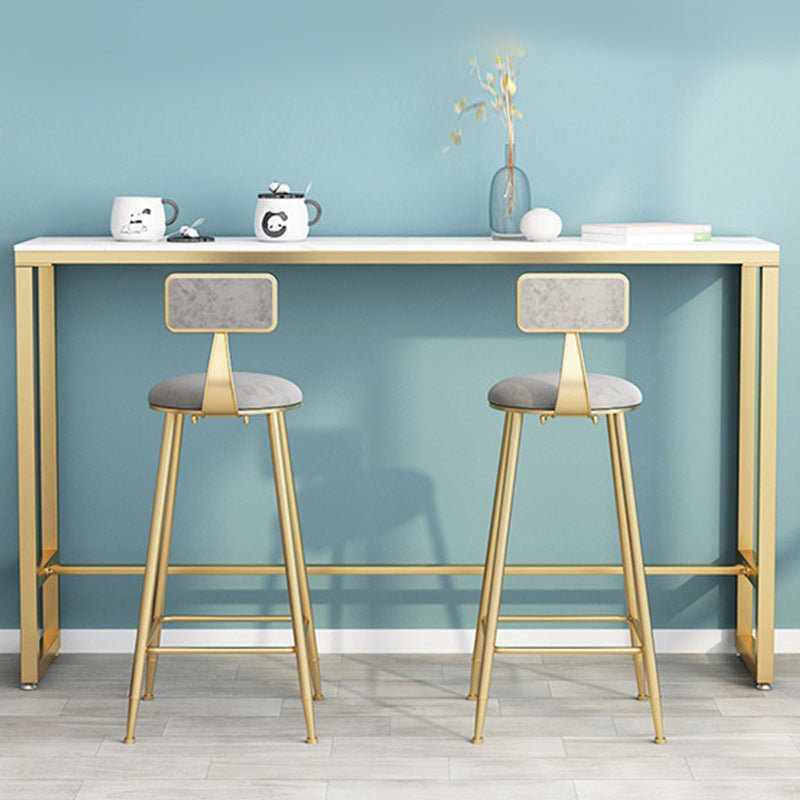 Glam Style 1/2/3 Pieces Sintered Stone Bar Table Set Fixed Table Counter Set Clearhalo 'Bar Furniture' 'furn' 'furn_home_bar_bar_sets' 'Furniture' 'Home Bars & Bar Sets' 'home_bar_bar_sets' 'Kitchen & Dining Furniture' 5797327