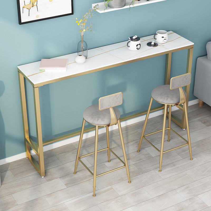 Glam Style 1/2/3 Pieces Sintered Stone Bar Table Set Fixed Table Counter Set Clearhalo 'Bar Furniture' 'furn' 'furn_home_bar_bar_sets' 'Furniture' 'Home Bars & Bar Sets' 'home_bar_bar_sets' 'Kitchen & Dining Furniture' 5797328