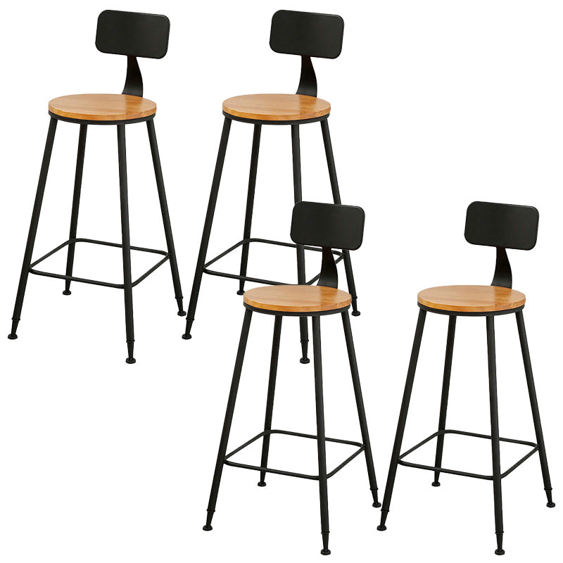 Modern Style Bar Table Set 1/2/5 Pieces Rectangle Bar Table with High Wood Stools Black 30"H Stools (Set of 4) Clearhalo 'Bar Furniture' 'furn' 'furn_home_bar_bar_sets' 'Furniture' 'Home Bars & Bar Sets' 'home_bar_bar_sets' 'Kitchen & Dining Furniture' 5797343