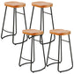 Modern Style Bar Table Set 1/2/5 Pieces Rectangle Bar Table with High Wood Stools Brown 30"H Stools (Set of 4) Clearhalo 'Bar Furniture' 'furn' 'furn_home_bar_bar_sets' 'Furniture' 'Home Bars & Bar Sets' 'home_bar_bar_sets' 'Kitchen & Dining Furniture' 5797344
